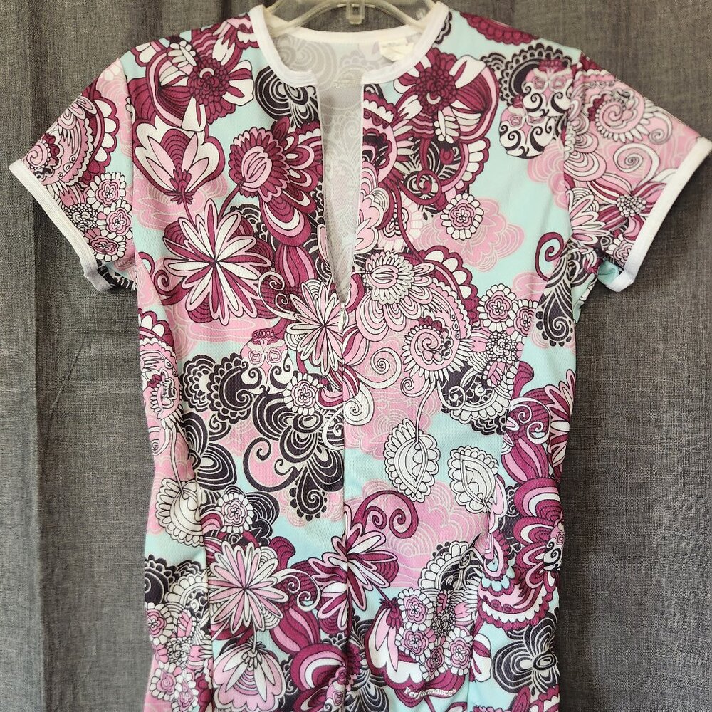 Floral skull design cycling jersey